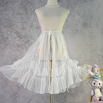 Amazon.co.jp: Lolita Overskirt Tulle Skirt with Straps 2-Way
